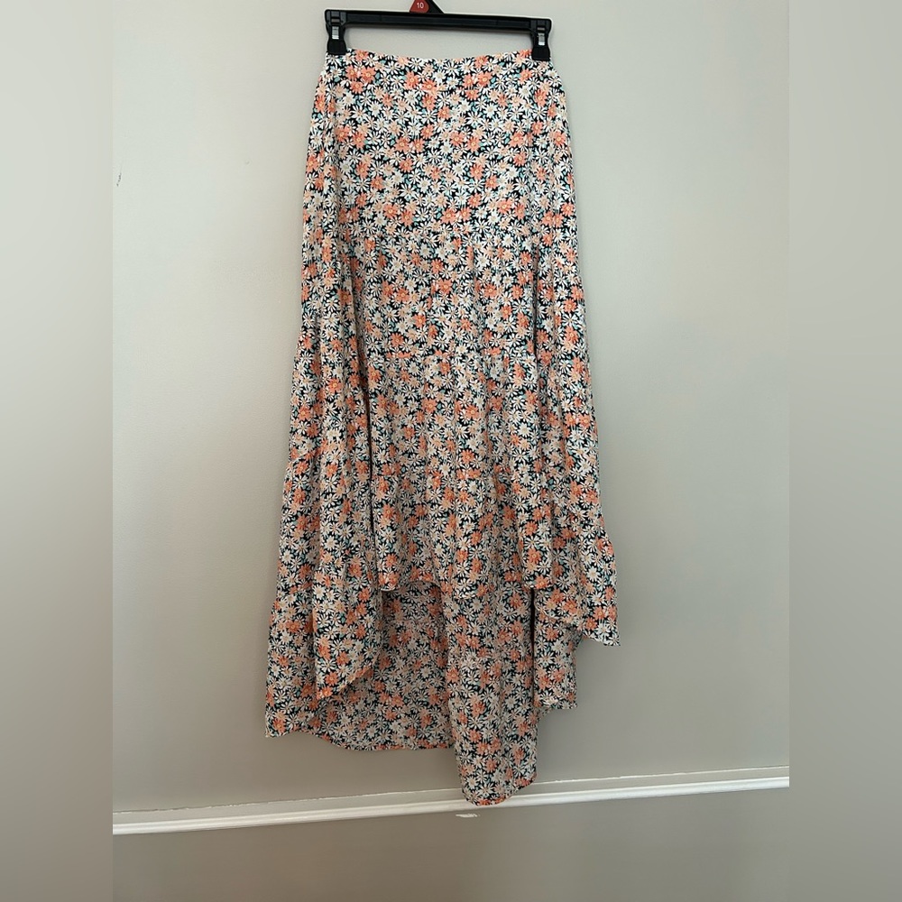 Floral high low maxi skirt